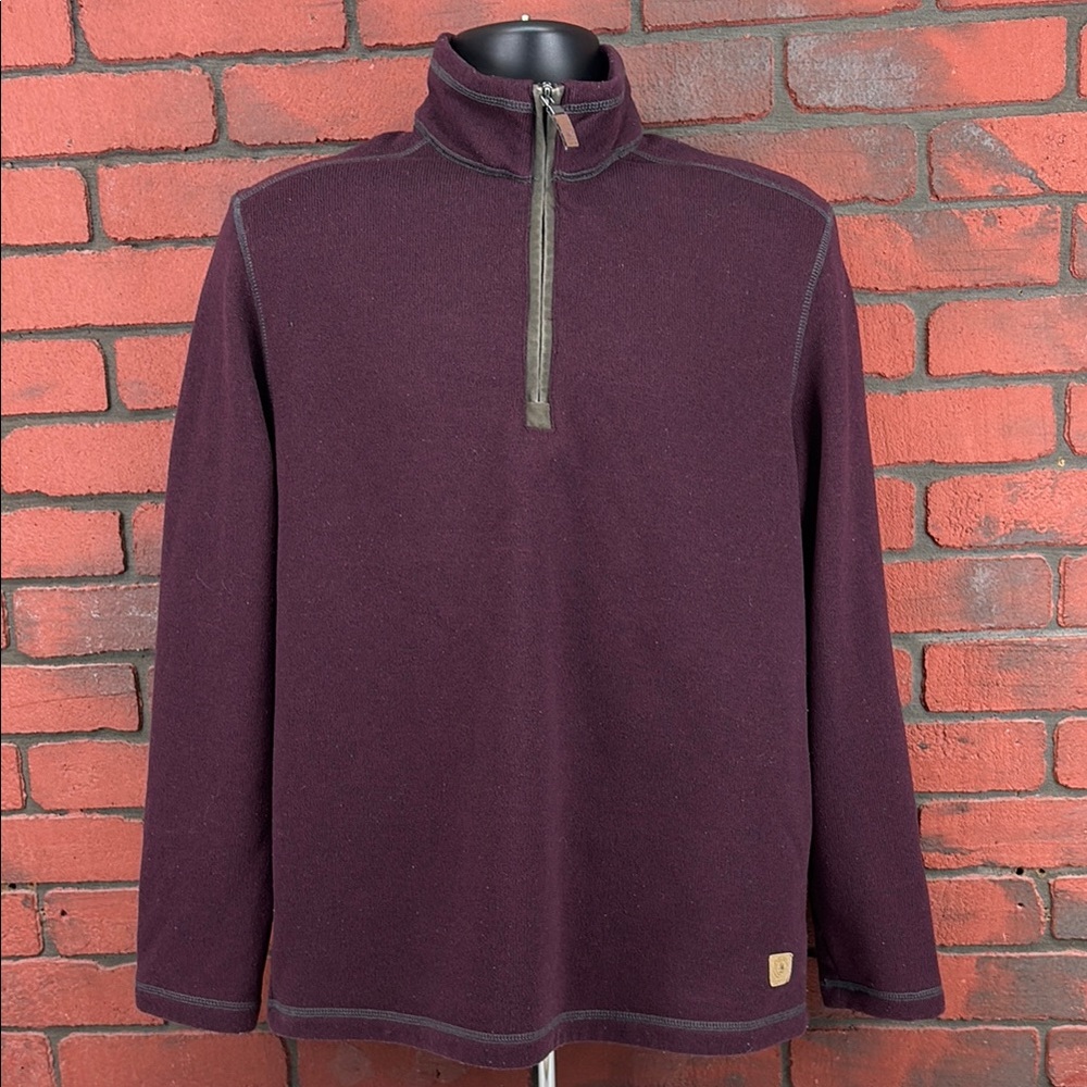 GH Bass & Co. Sweater Mens Large Purple Quarter Zip